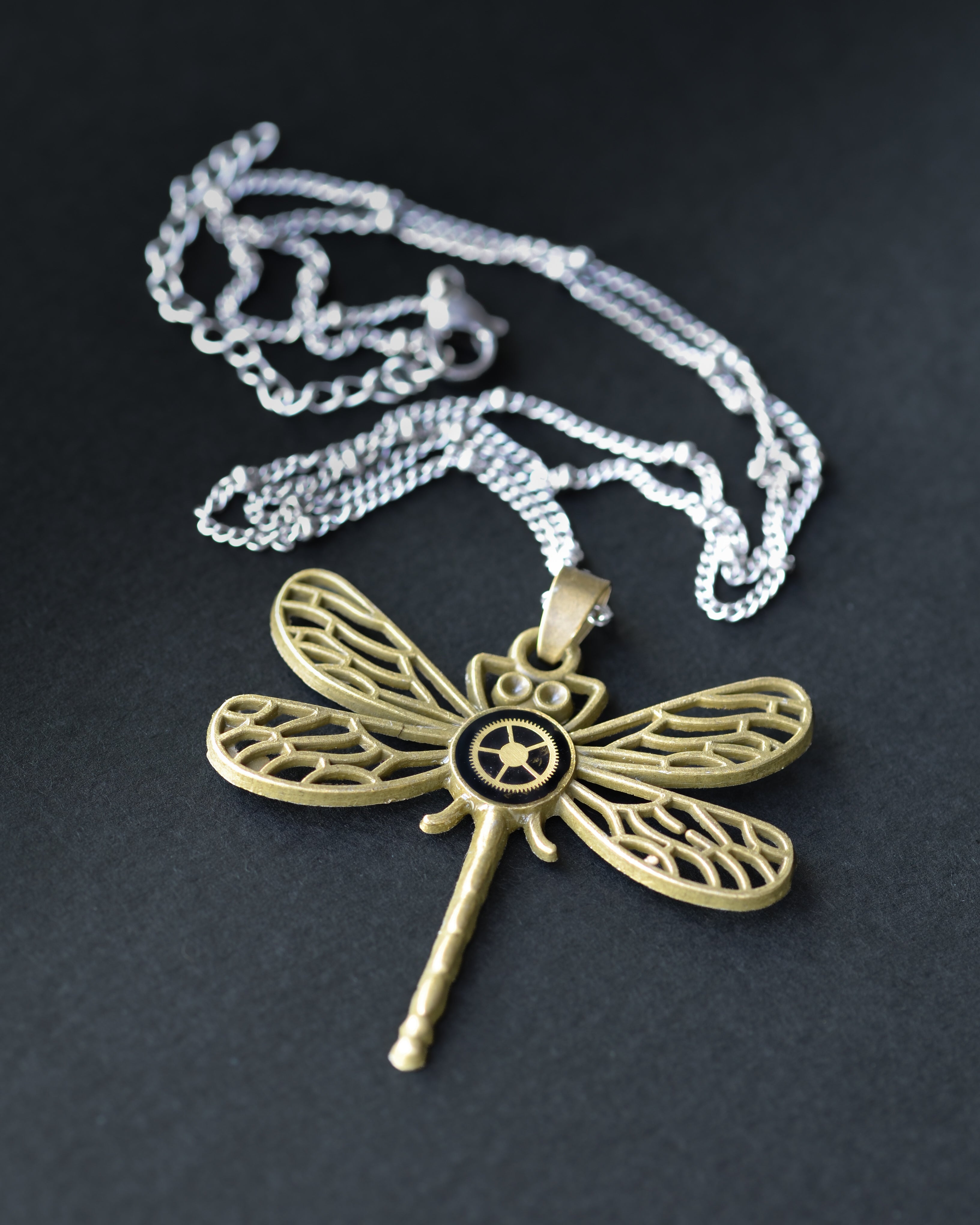 Bronze Dragonfly Necklace