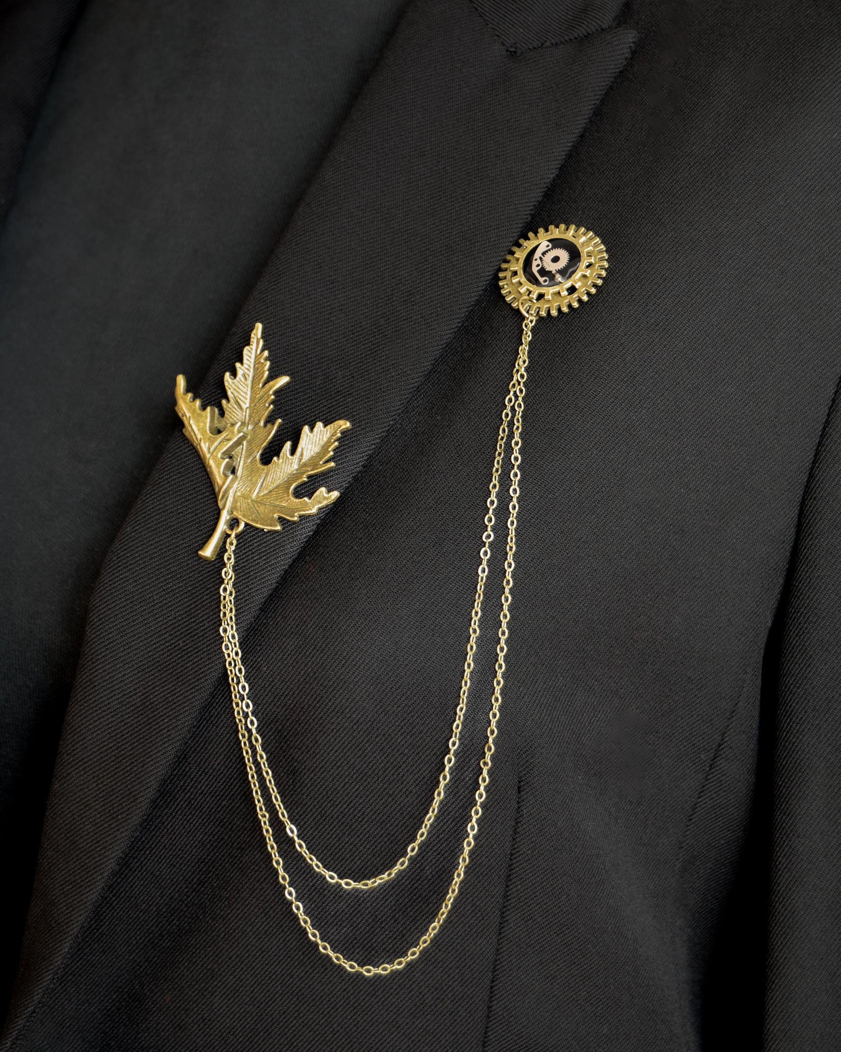 Autumn Gear Lapel Chain