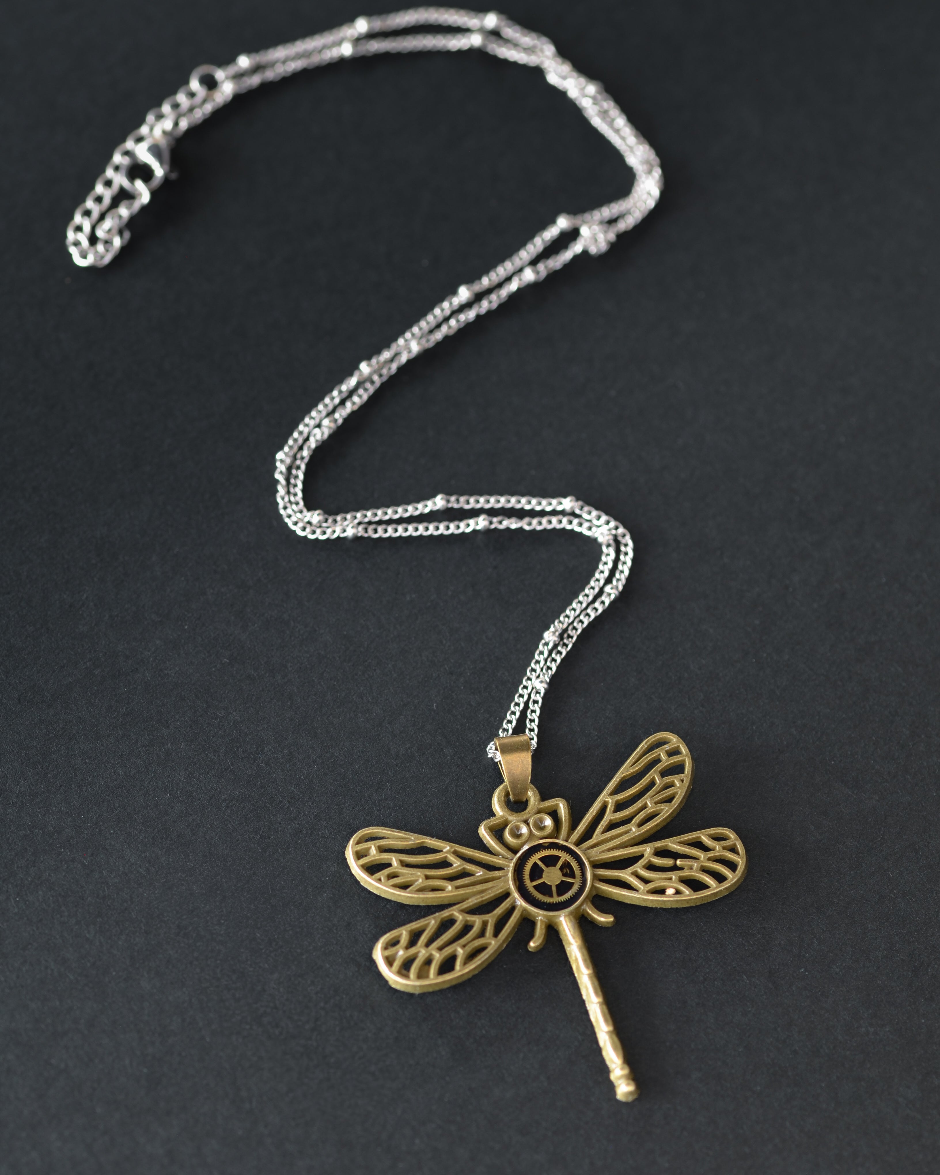 Bronze Dragonfly Necklace