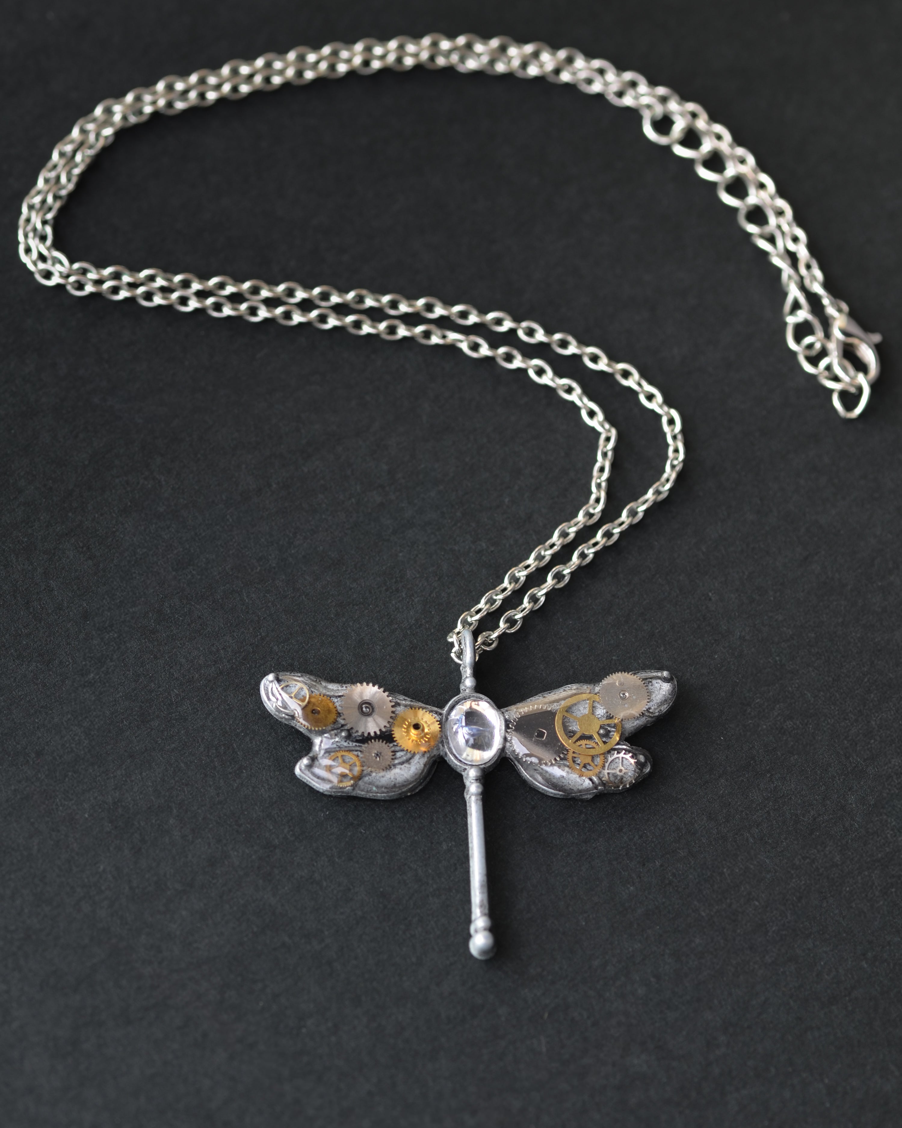 Clockwork Dragonfly Necklace