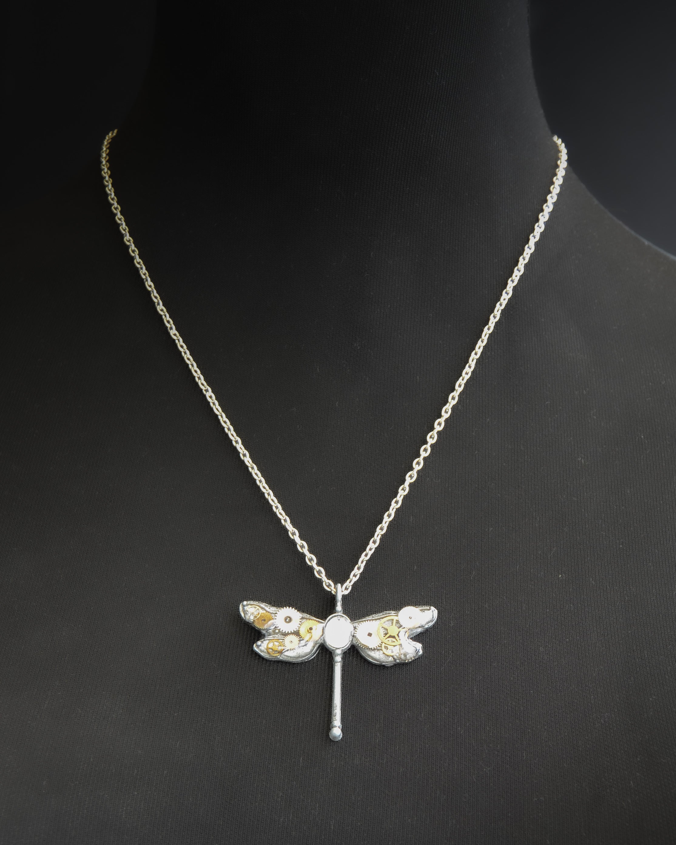 Clockwork Dragonfly Necklace
