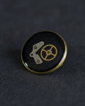 Obsidian Clockwork Brooch