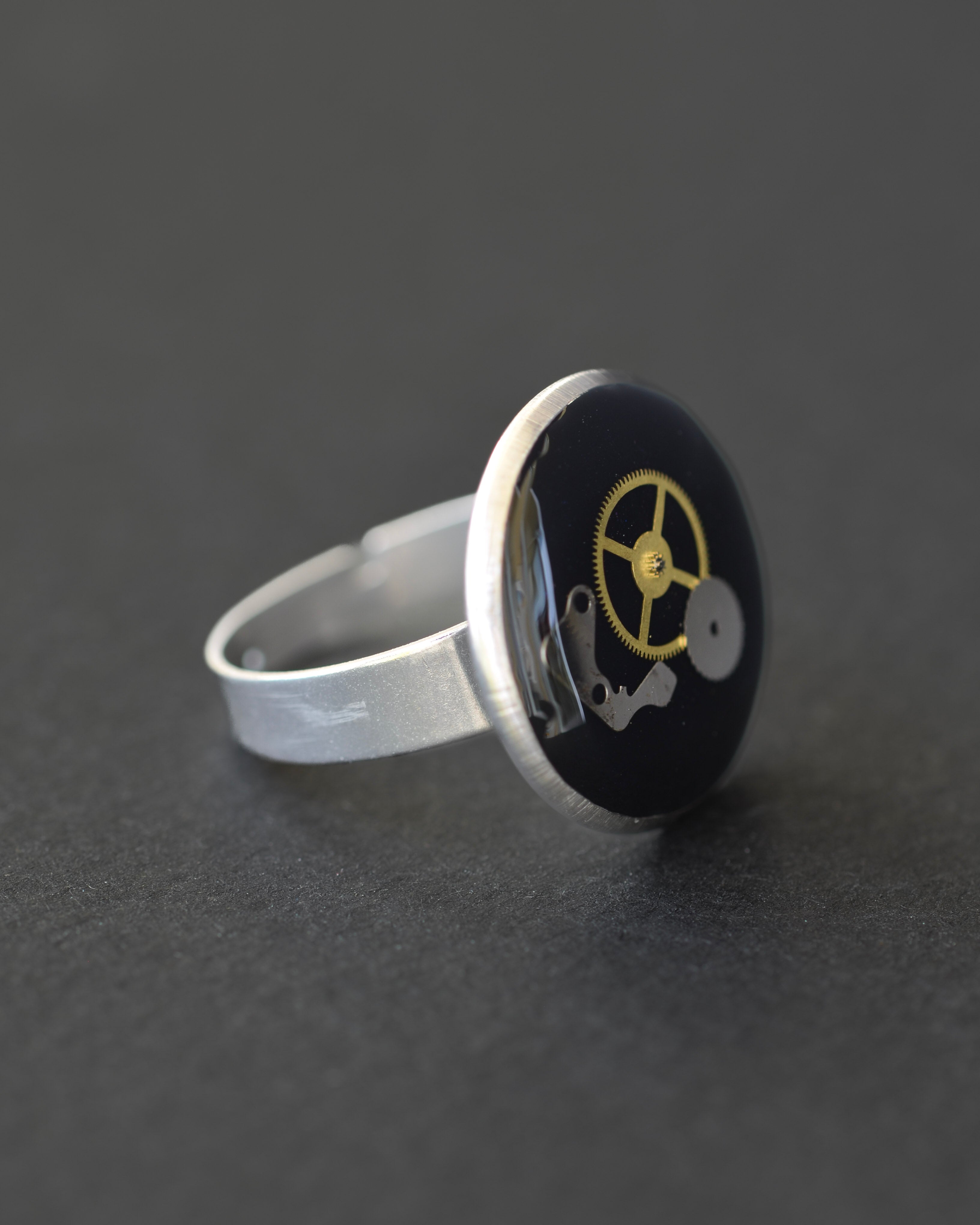 Obsidian Wheel Ring