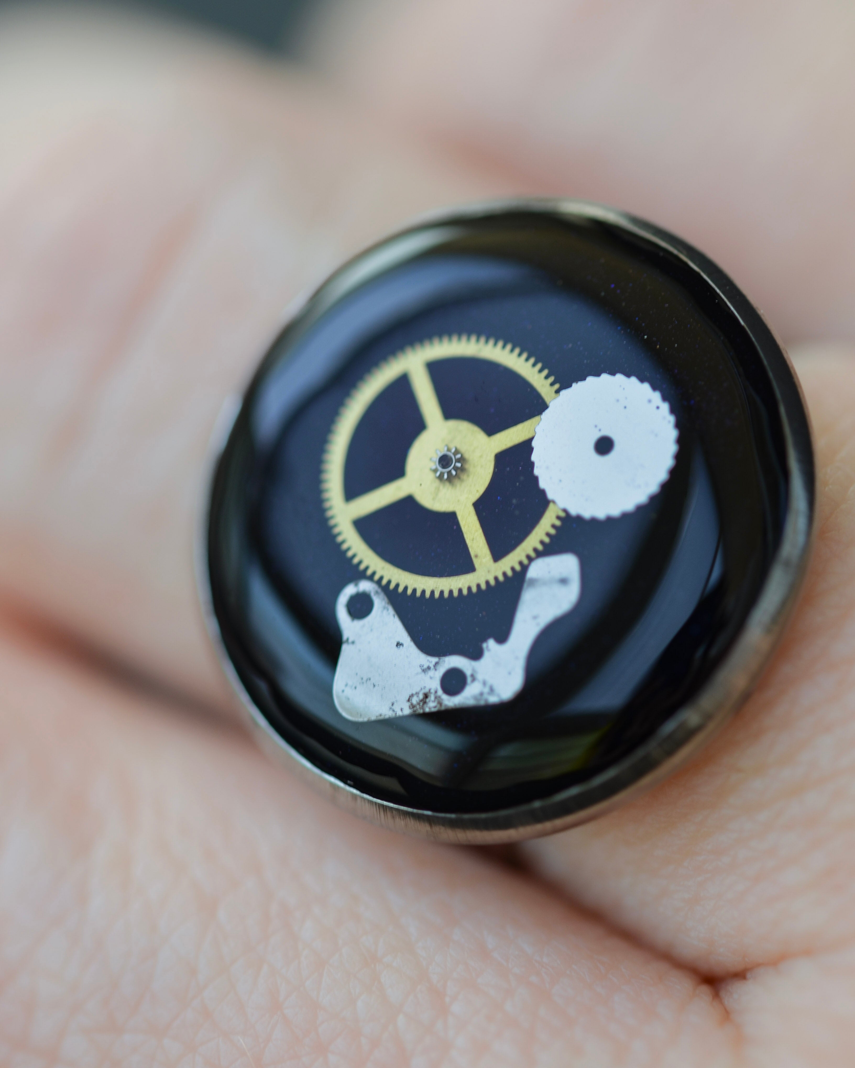 Obsidian Wheel Ring