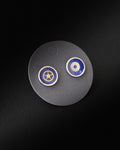 Hand-Painted Cobalt Gears Studs