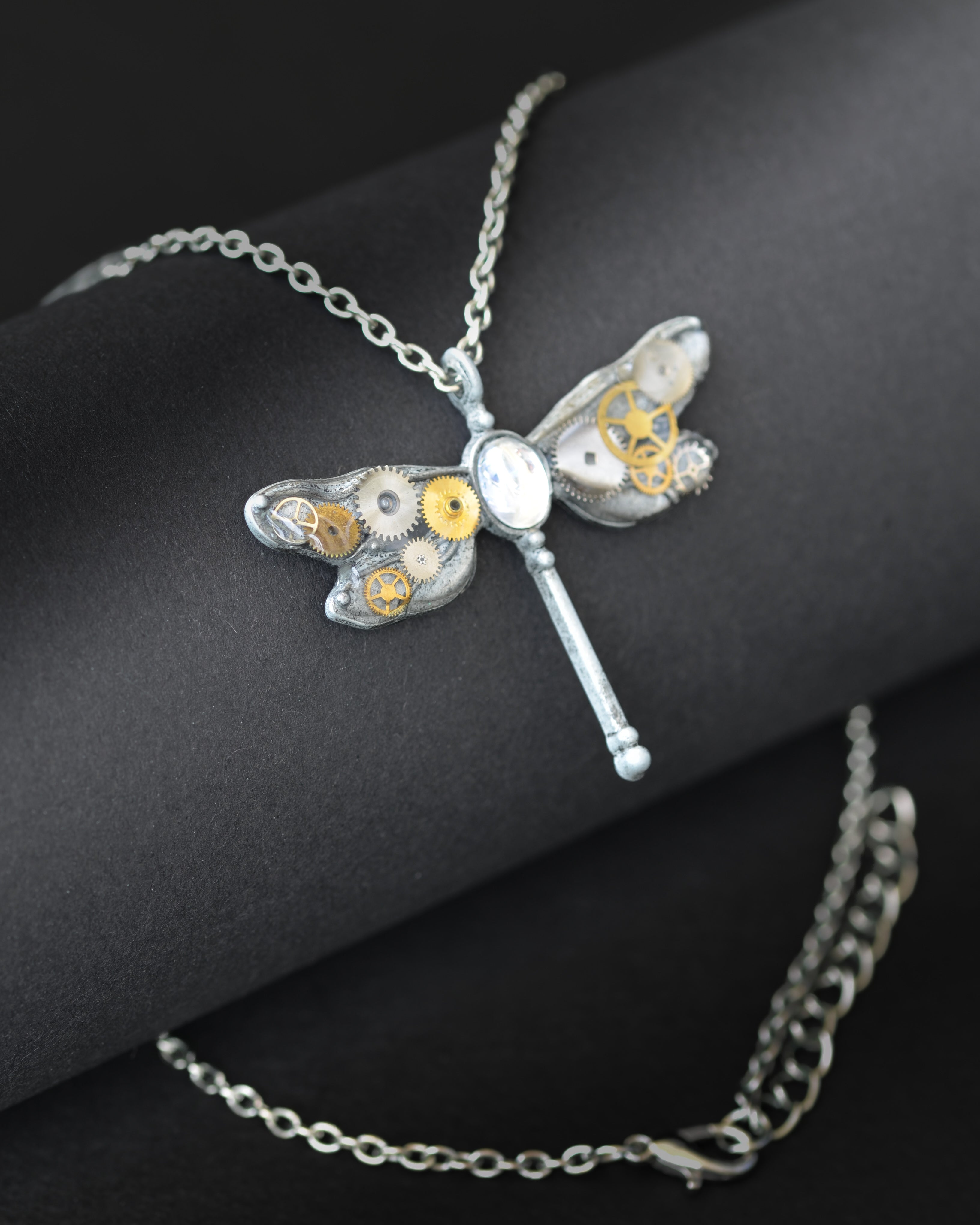 Clockwork Dragonfly Necklace